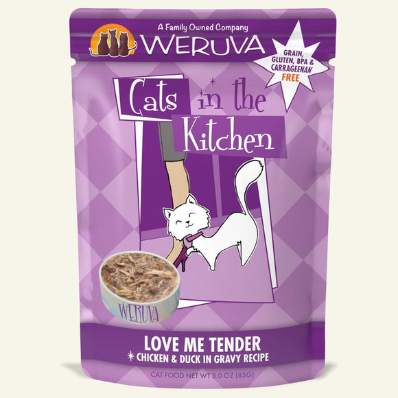 Weruva Cats in the Kitchen Love Me Tender Chicken & Duck Recipe Grain-Free Cat Food, 3-oz pouch, case of 12