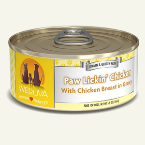 Weruva Dog Classic Paw Lickin' Chicken in Gravy Grain-Free Wet Dog Food, 5.5-oz can